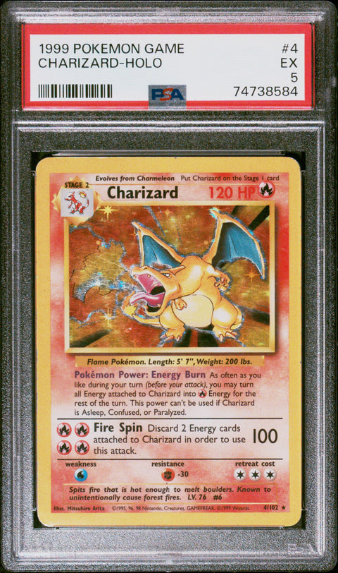1999 Pokemon Game Charizard-Holo #4 PSA 5