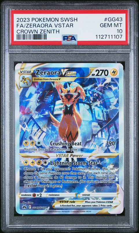 2023 Pokemon Sword And Shield Crown Zenith Fa/Zeraora Vstar #GG43 PSA 10