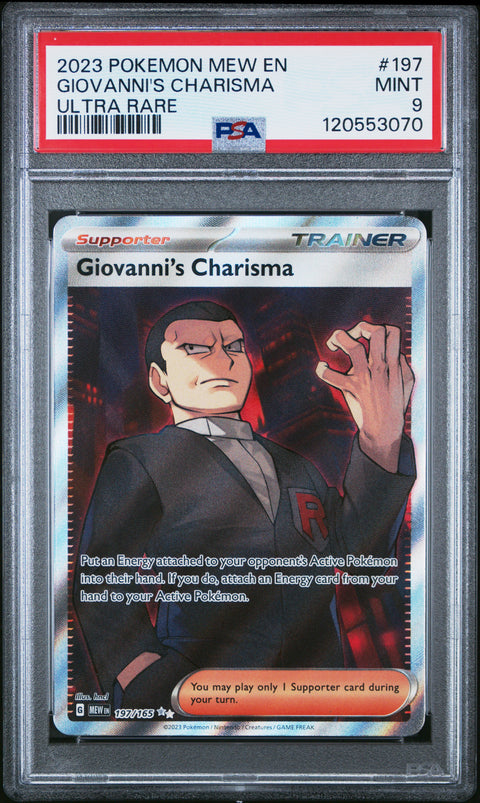 2023 Pokemon Mew En-151 Giovanni'S Charisma #197 PSA 9