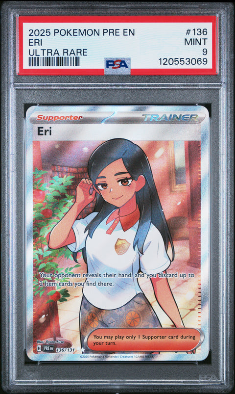 2025 Pokemon Pre En-Prismatic Evolutions Eri #136 PSA 9