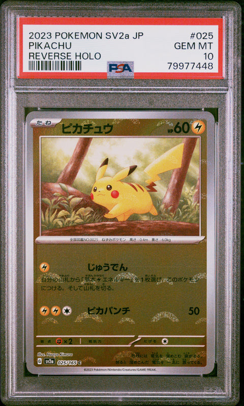 2023 Pokemon Japanese Sv2a-Pokemon 151 Pikachu #025 PSA 10