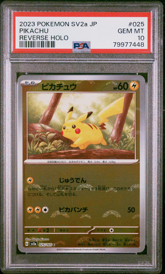 2023 Pokemon Japanese Sv2a-Pokemon 151 Pikachu #025 PSA 10