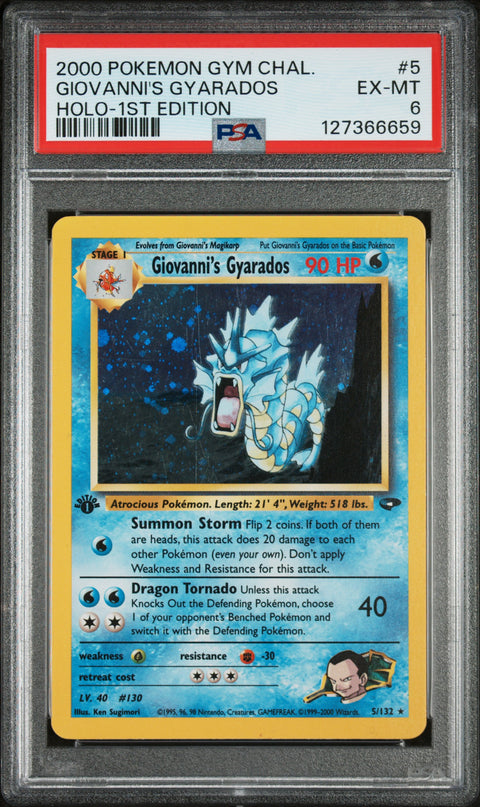 2000 Pokemon Gym Challenge Giovanni'S Gyarados #5 PSA 6