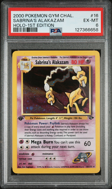 2000 Pokemon Gym Challenge Sabrina'S Alakazam #16 PSA 6