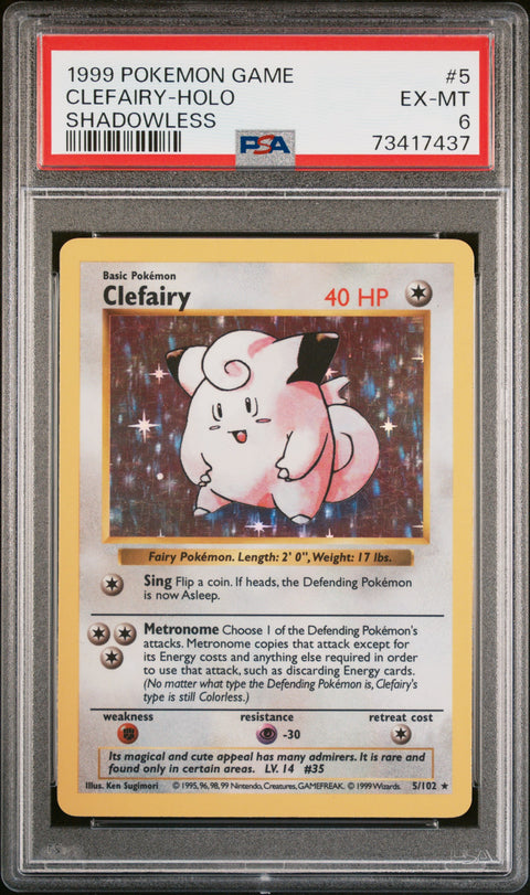1999 Pokemon Game Clefairy-Holo #5 PSA 6