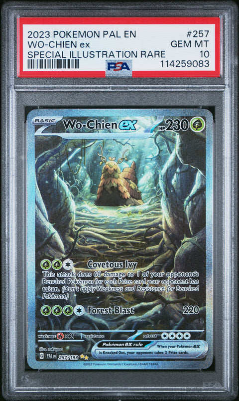 2023 Pokemon Pal En-Paldea Evolved Wo-Chien Ex #257 PSA 10