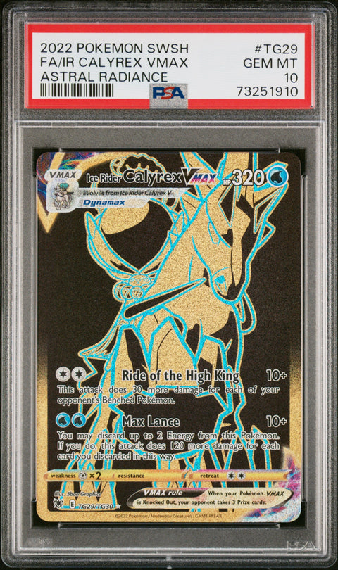 2022 Pokemon Sword & Shield Astral Radiance Fa/Ir Calyrex Vmax #TG29 PSA 10