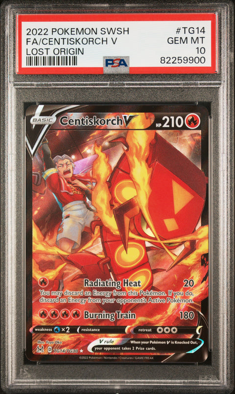 2022 Pokemon Sword & Shield Lost Origin Fa/Centiskorch V #TG14 PSA 10