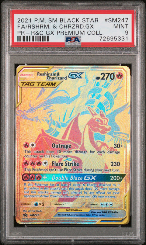 2021 Pokemon Sm Black Star Promo Fa/Rshrm. & Chrzrd.Gx #SM247 PSA 9