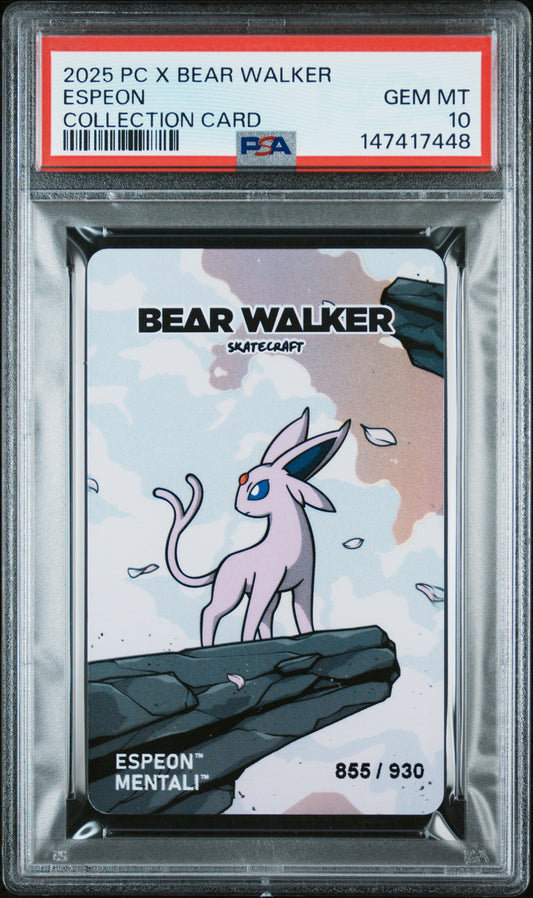 2025 POKEMON CENTER X BEAR WALKER COLLECTION CARDS ESPEON PSA 10