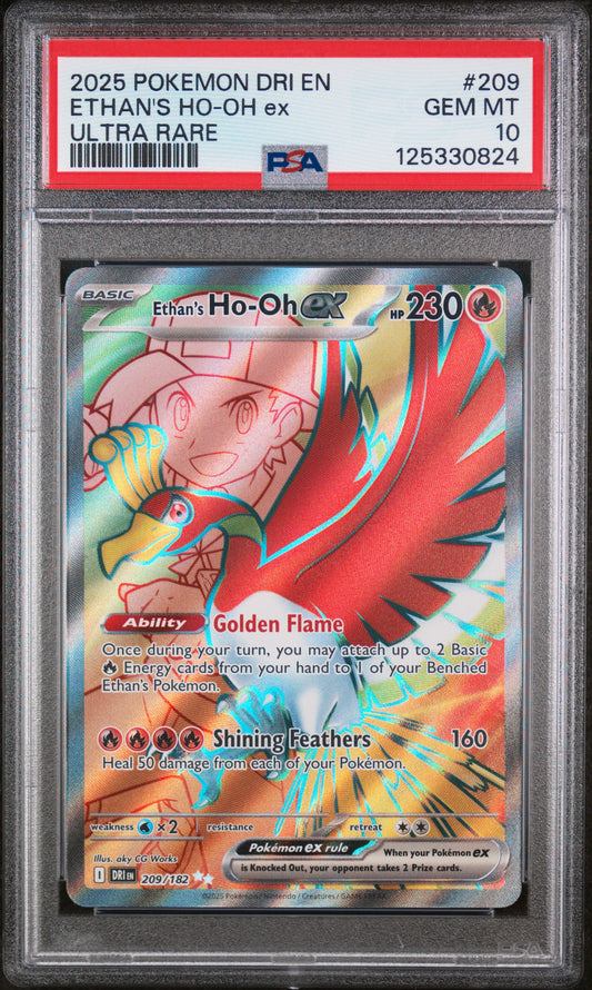 2025 Pokemon Dri En-Destined Rivals Ethan'S Ho-Oh Ex #209 PSA 10