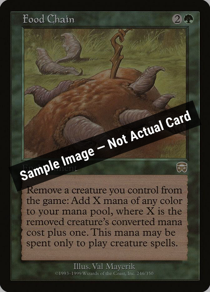 Magic,Mercadian Masques,Food Chain - 246,Normal,Heavily Played — Sample Image, Not Actual Card