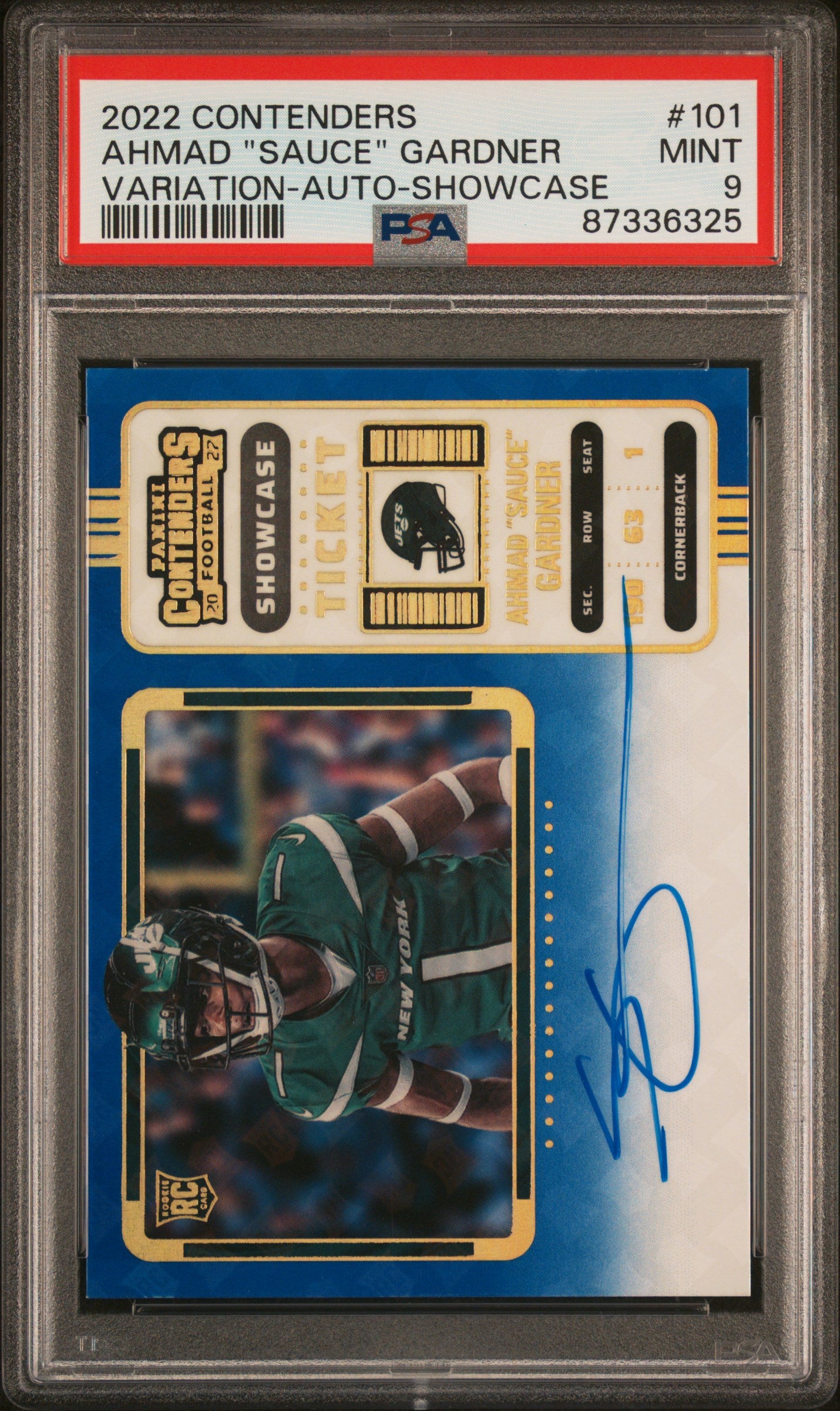 2022 Panini Contenders #101 Sauce Gardner Variation-Auto-Showcase PSA 9 87336325