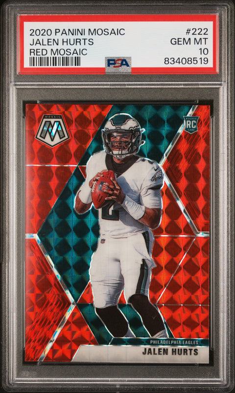 2020 Panini Mosaic #222 Jalen Hurts Red Mosaic PSA 10 83408519