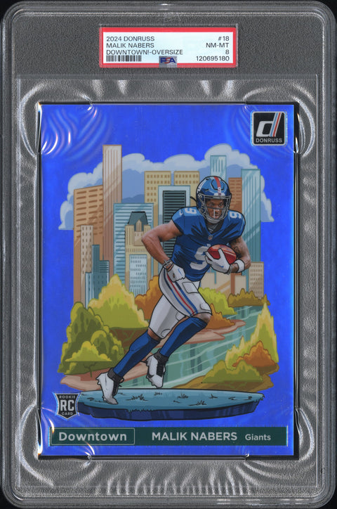 2024 Panini Donruss Downtown! #18 Malik Nabers Downtown!-Oversize PSA 8