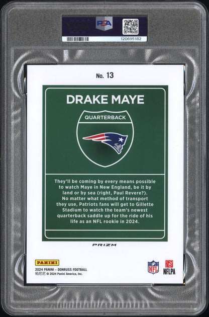 2024 Panini Donruss Downtown! #13 Drake Maye Downtown!-Oversize PSA 8 120695182