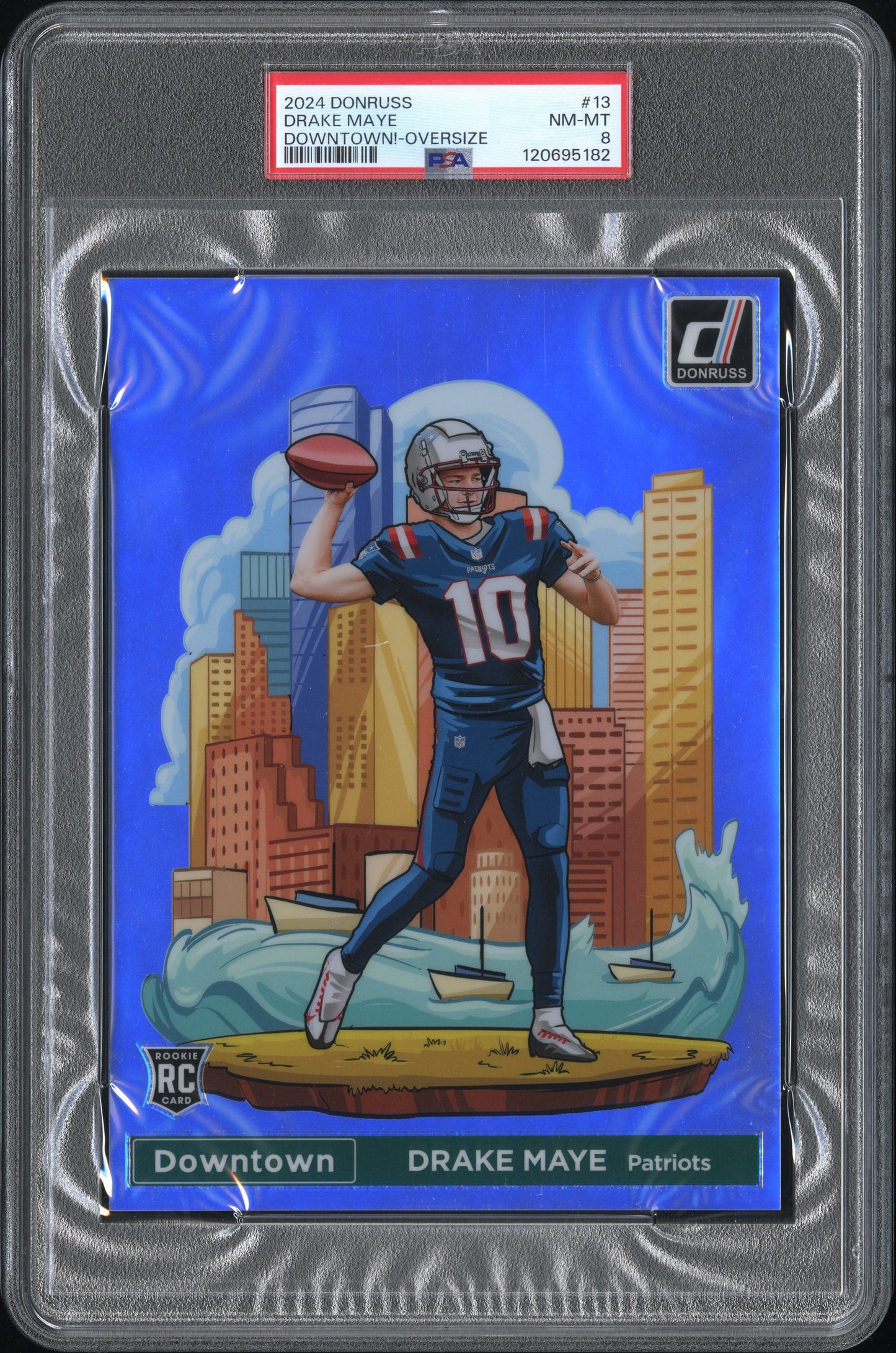 2024 Panini Donruss Downtown! #13 Drake Maye Downtown!-Oversize PSA 8 120695182