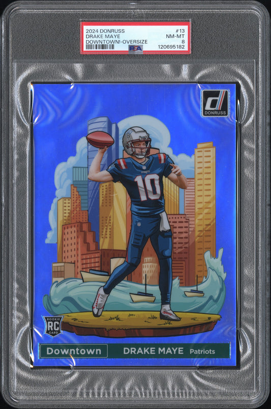 2024 Panini Donruss Downtown! #13 Drake Maye Downtown!-Oversize PSA 8 120695182