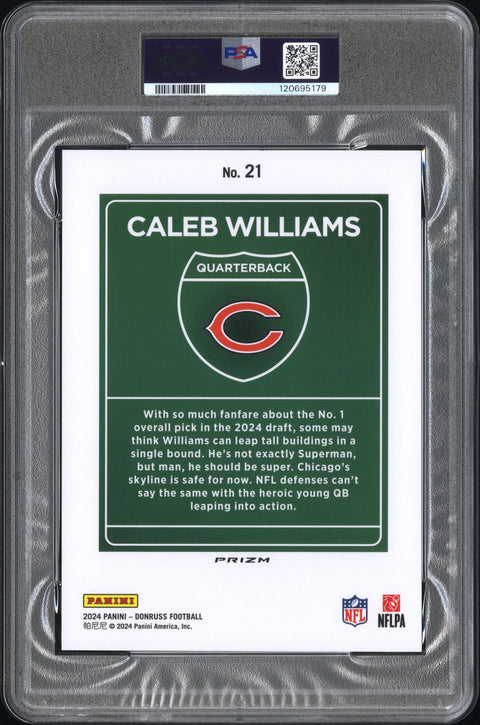 2024 Panini Donruss Downtown! #21 Caleb Williams Downtown!-Oversize PSA 7