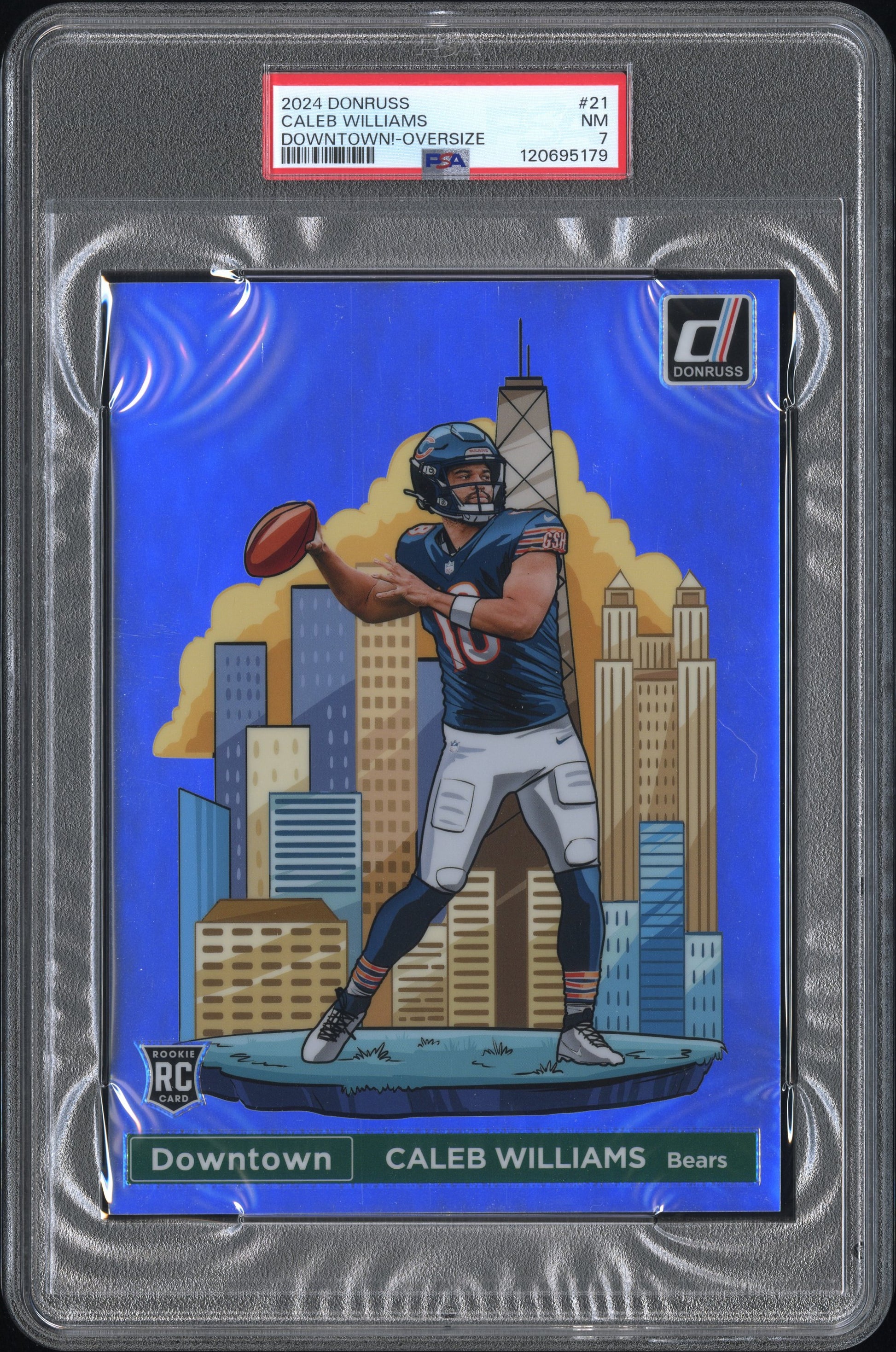 2024 Panini Donruss Downtown! #21 Caleb Williams Downtown!-Oversize PSA 7