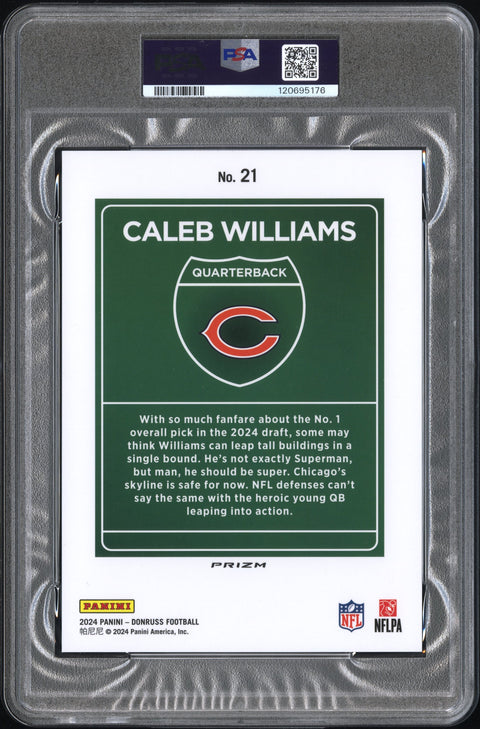 2024 Panini Donruss Downtown! #21 Caleb Williams Downtown!-Oversize PSA 8