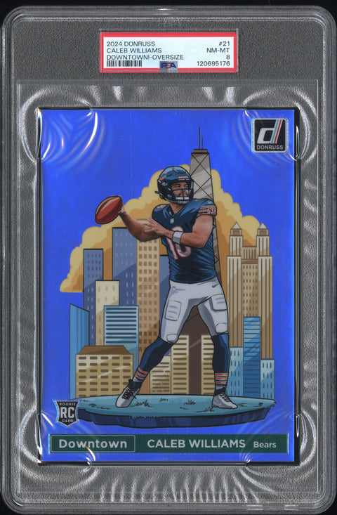 2024 Panini Donruss Downtown! #21 Caleb Williams Downtown!-Oversize PSA 8