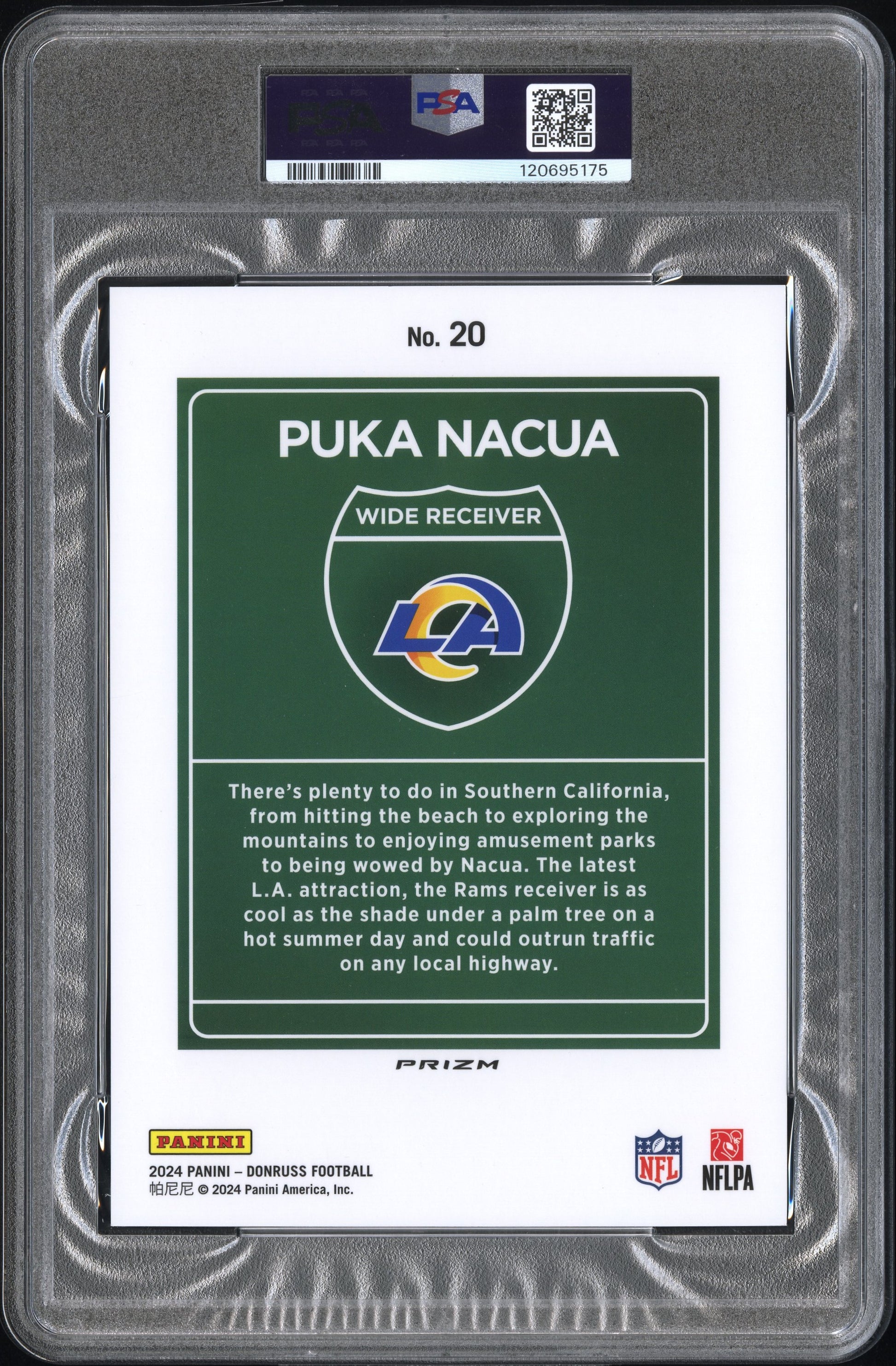 2024 Panini Donruss Downtown! #20 Puka Nacua Downtown!-Oversize PSA 7 120695175
