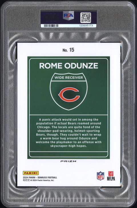 2024 Panini Donruss Downtown! #15 Rome Odunze Downtown!-Oversize PSA 8 120695173