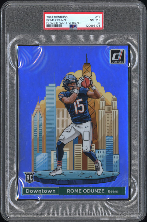 2024 Panini Donruss Downtown! #15 Rome Odunze Downtown!-Oversize PSA 8 120695173