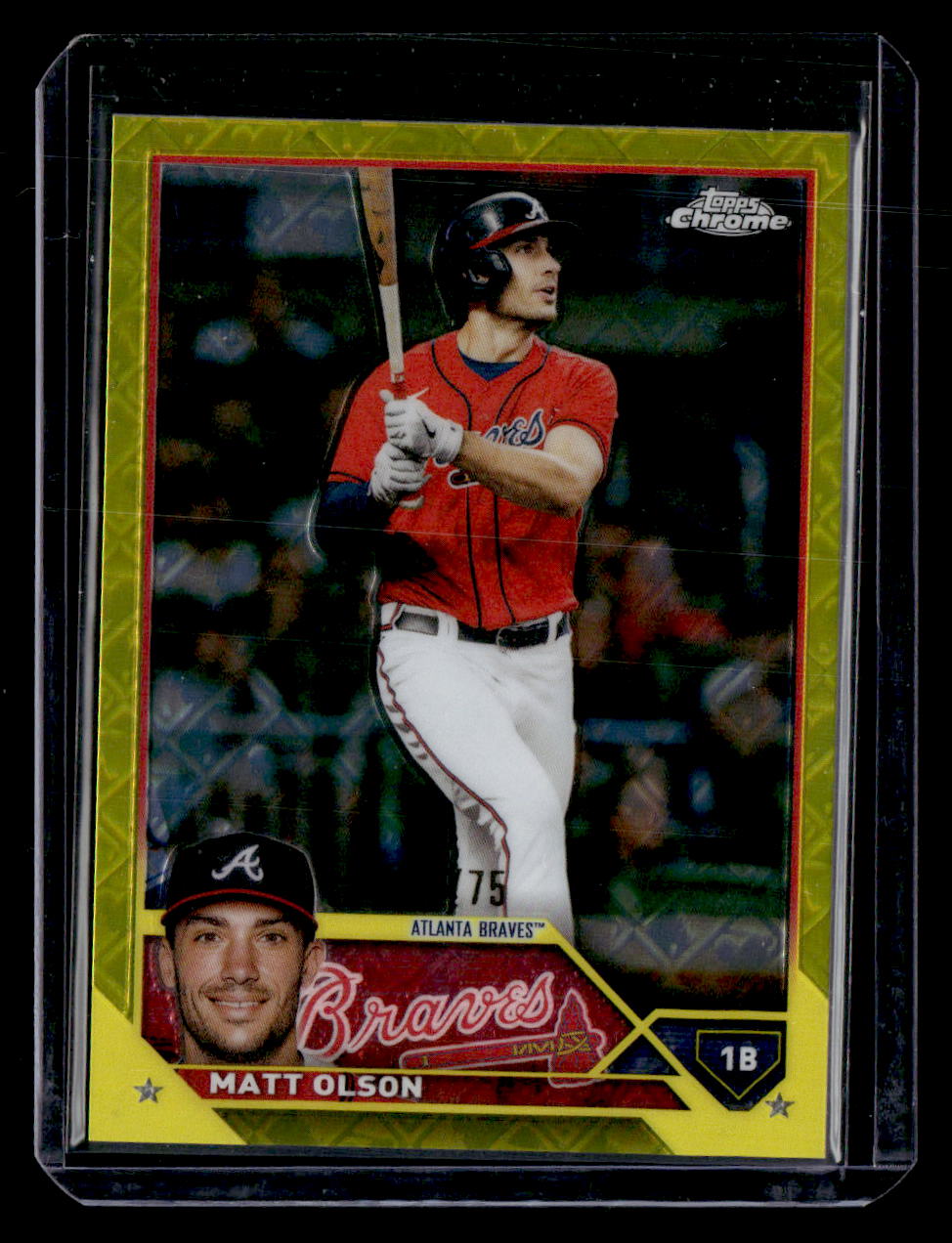 2023 Topps Chrome Logofractor Edition #163 Matt Olson Yellow Refractor #/75