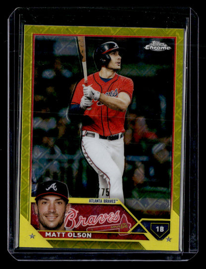 2023 Topps Chrome Logofractor Edition #163 Matt Olson Yellow Refractor #/75