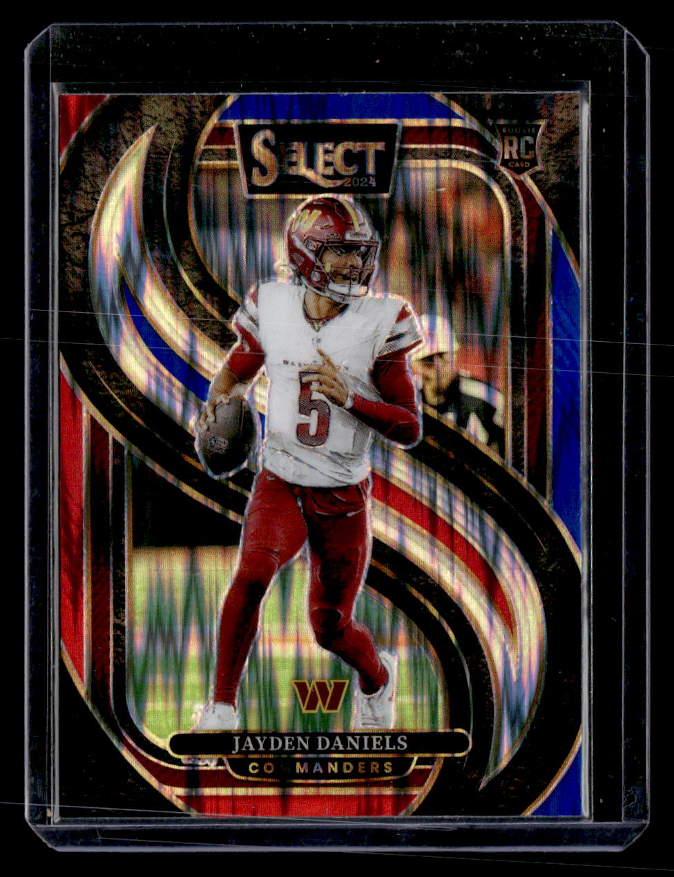 2024 Panini Select #112 Jayden Daniels Black & Red Prizm Shock
