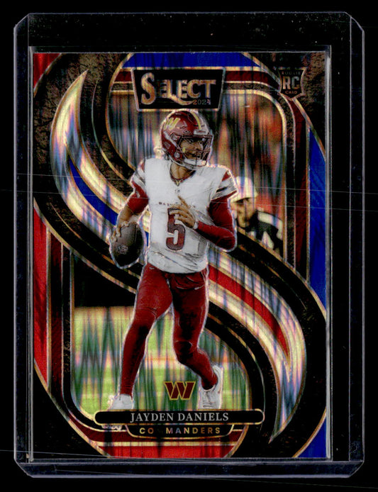 2024 Panini Select #112 Jayden Daniels Black & Red Prizm Shock