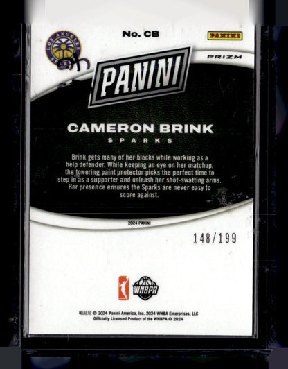 2024 Panini Black Friday #CB Cameron Brink Rookies Opti #/199