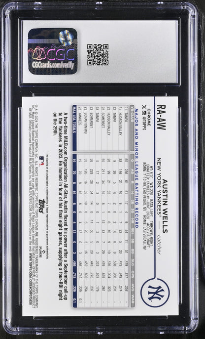 2024 Chrome #RA-AW Austin Wells Rookie Autographs CGC 9