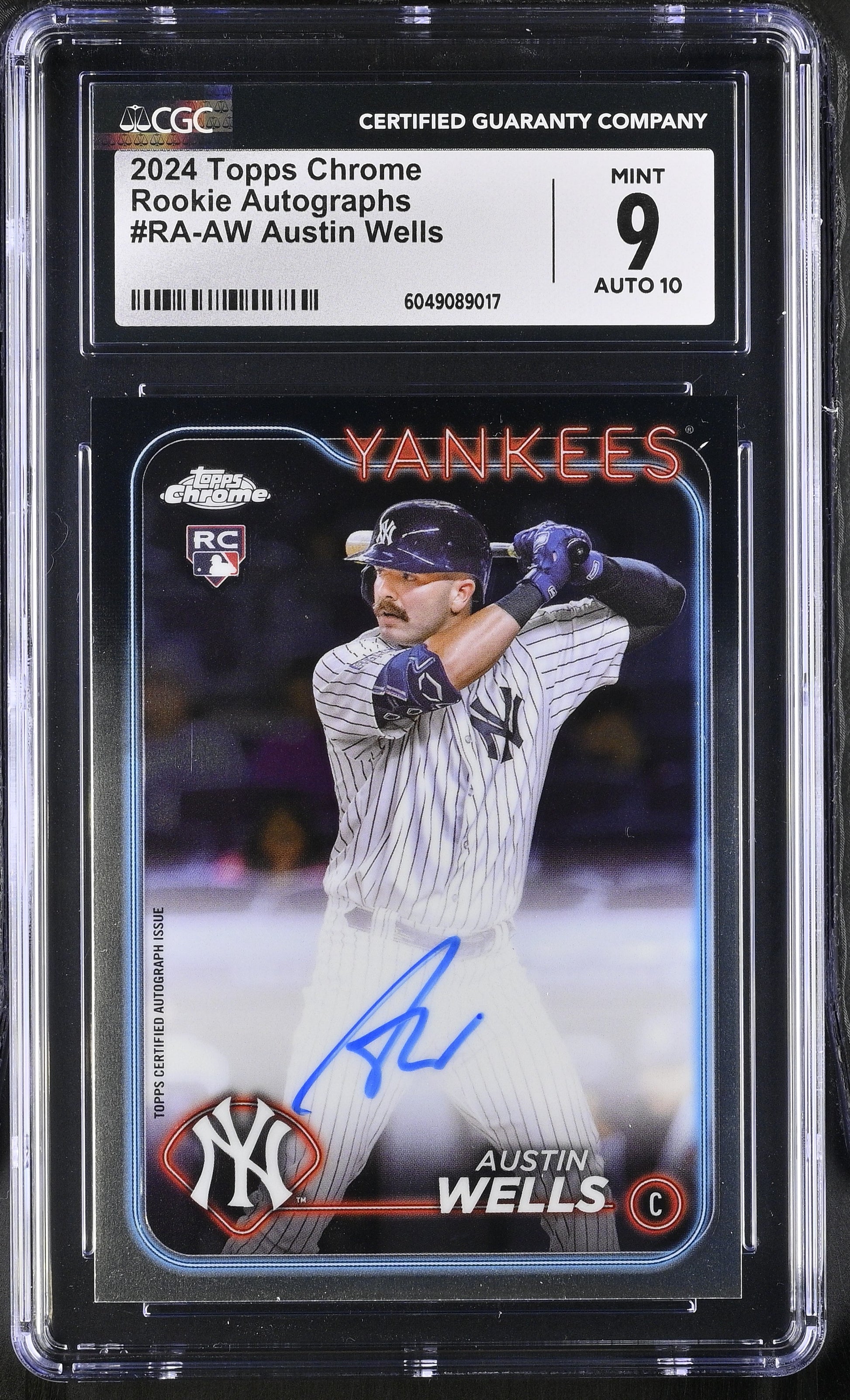 2024 Chrome #RA-AW Austin Wells Rookie Autographs CGC 9