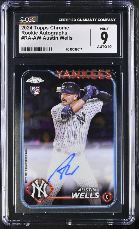 2024 Chrome #RA-AW Austin Wells Rookie Autographs CGC 9