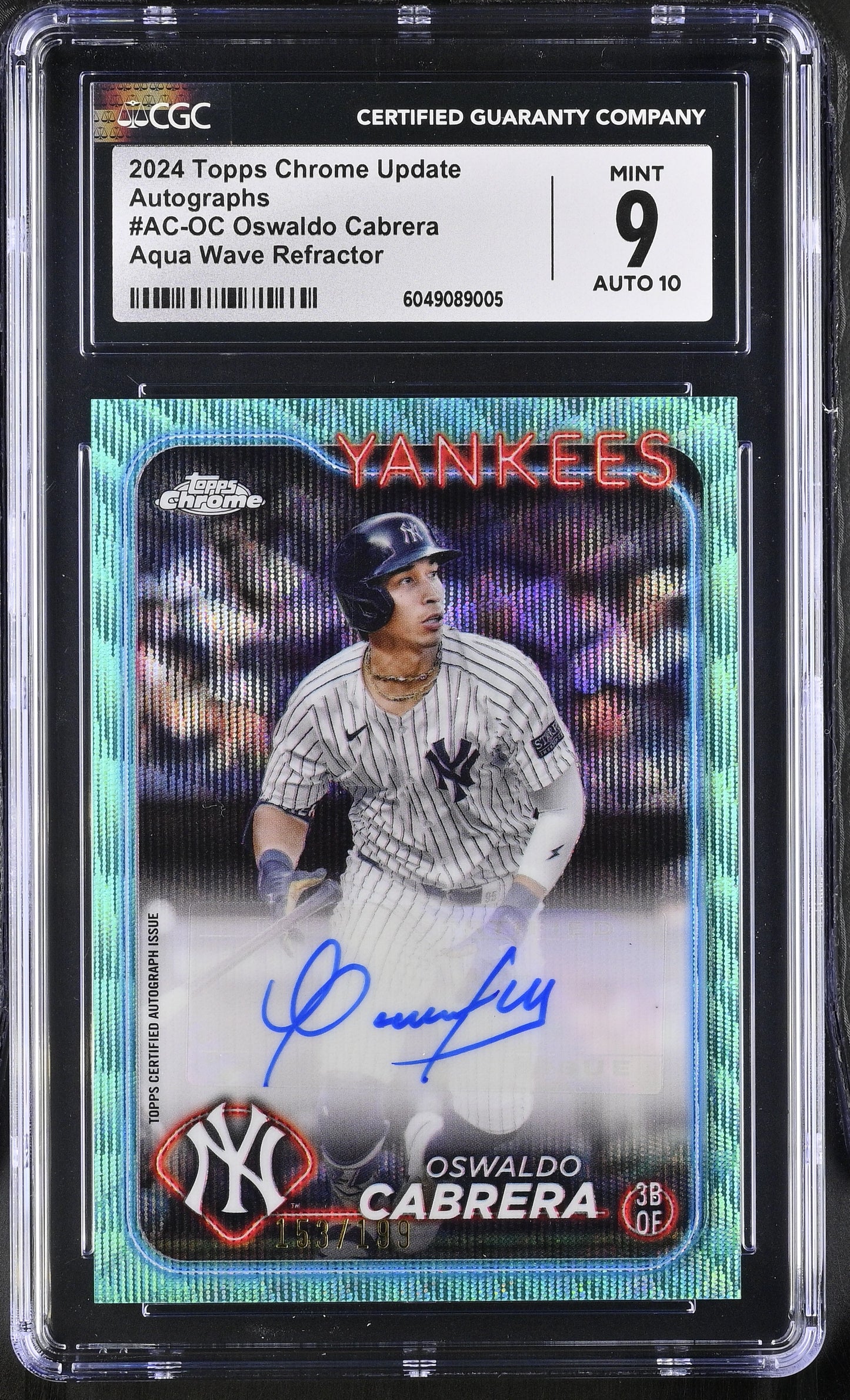 2024 Chrome Update #AC-OC Oswaldo Cabrera Autographs CGC 9