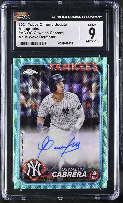 2024 Chrome Update #AC-OC Oswaldo Cabrera Autographs CGC 9