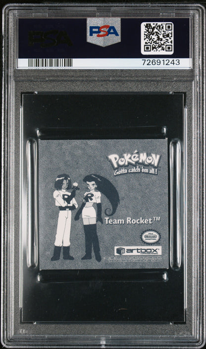 1999 Pokemon Stickers Series 1 Bonus Prism Stickers #PR27 Team Rocket Ser.1 Bonus Prism Stckr. PSA 8