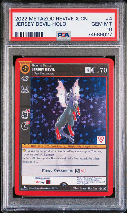 2022 Metazoo Revive X Cryptid Nation #4 Jersey Devil-Holo PSA 10