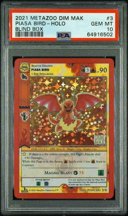 2021 Metazoo Dim Mak Blind Box #3 Piasa Bird-Holo Blind Box PSA 10