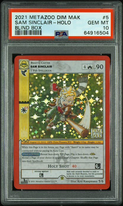 2021 Metazoo Dim Mak Blind Box #5 Sam Sinclair-Holo Blind Box PSA 10