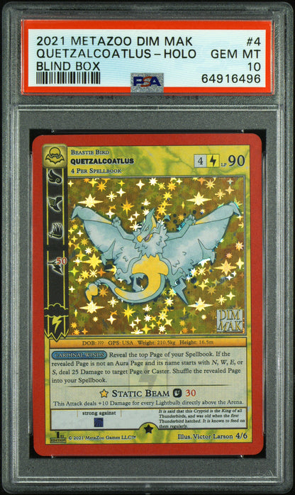2021 Metazoo Dim Mak Blind Box #4 Quetzalcoatlus-Holo Blind Box PSA 10