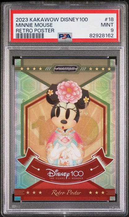 2023 Kakawow Phantom Disney100 Wondrous Character Retro Poster #18 Minnie Mouse Retro Poster PSA 9