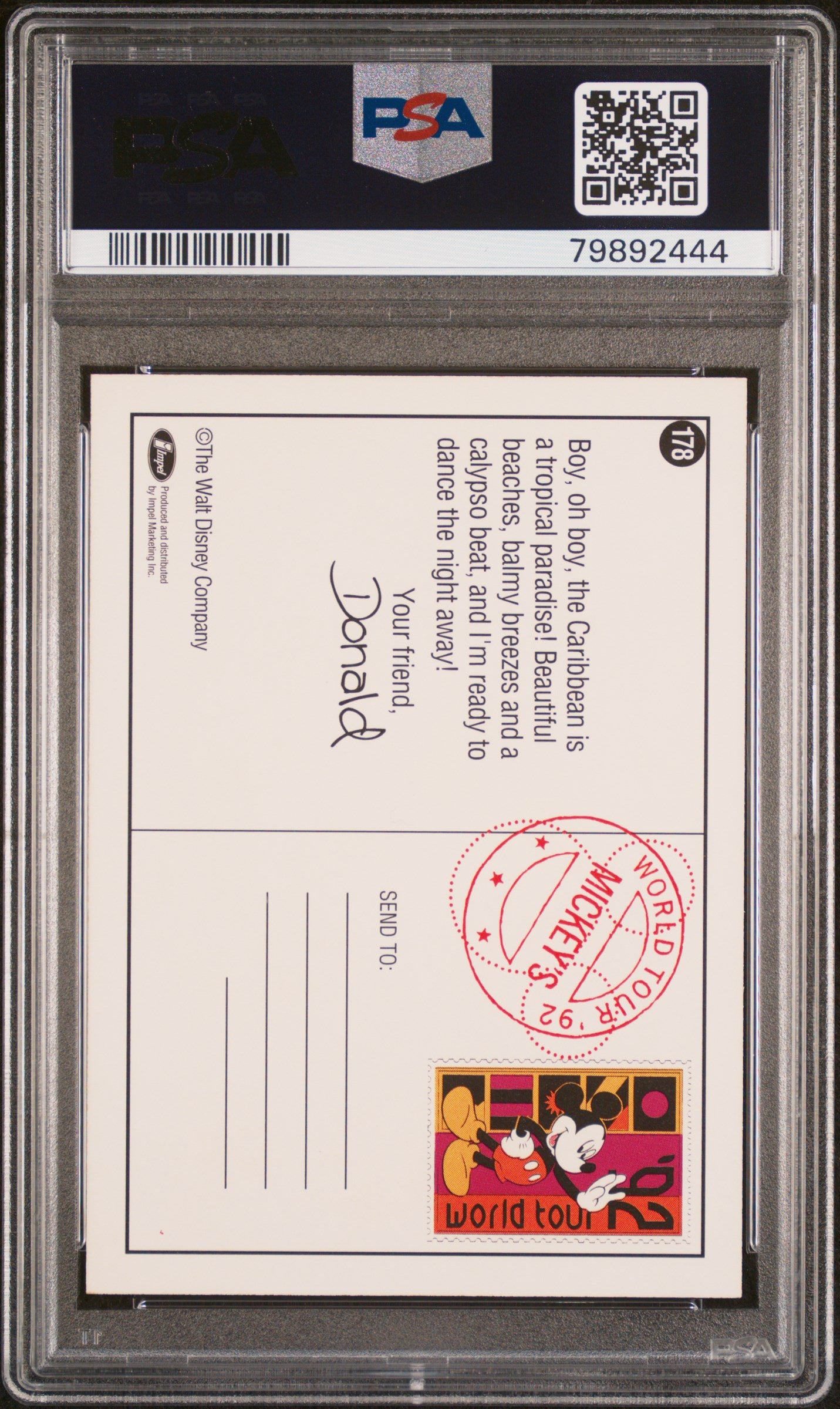 1991 Impel Disney Collector Cards #178 Donald'S Calypso Beat! Disney Collector Cards PSA 10