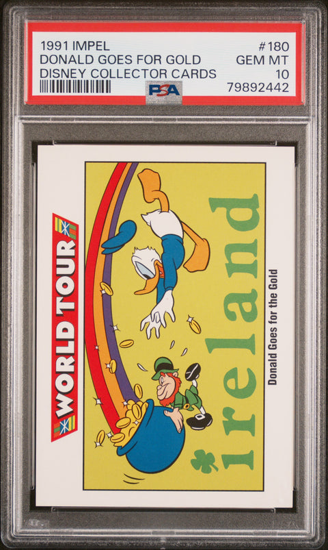 1991 Impel Disney Collector Cards #180 Donald Goes For Gold Disney Collector Cards PSA 10