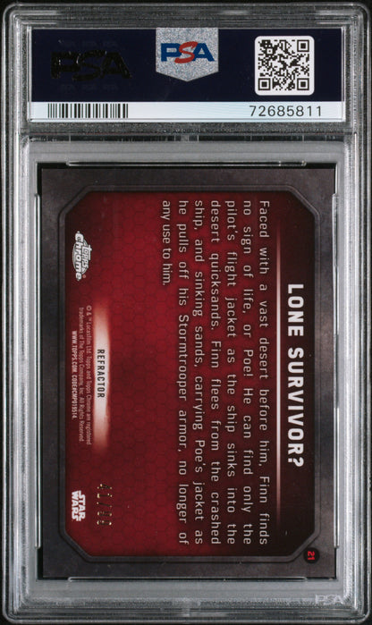2016 Topps Star Wars The Force Awakens Chrome #21 Lone Survivor? T.F.A. Chrome-Prism Ref. PSA 9