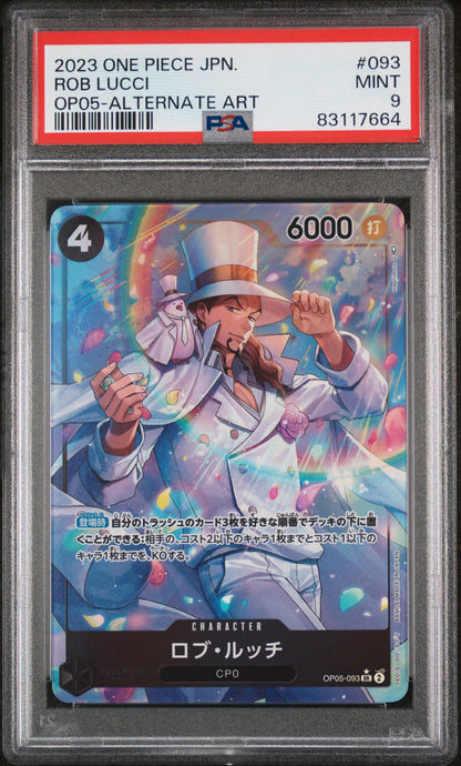 2023 One Piece Japanese Op05-Awakening Of The New Era #093 Rob Lucci Alternate Art PSA 9
