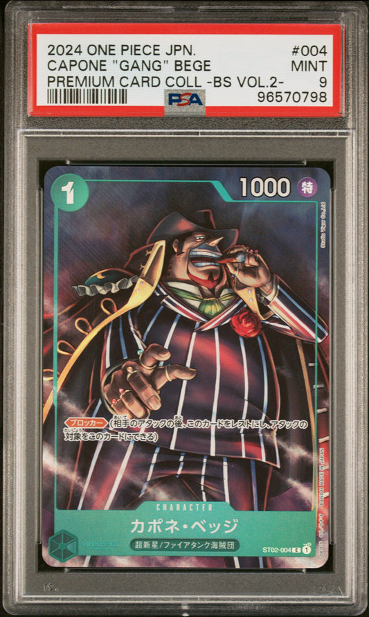 2024 One Piece Japanese Premium Card Collection -Best Selection Vol.2- #004 Capone "Gang" Bege PSA 9